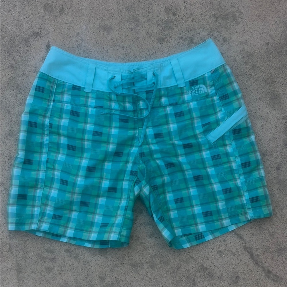 The Northface Women's Green Plaid Boardshort Swim Short Size 4